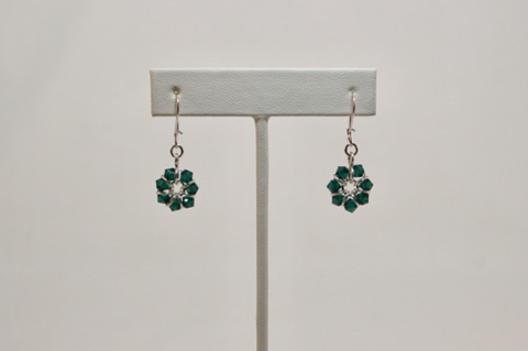 *Emerald Crystal Eternity Earrings in Sterling Silver